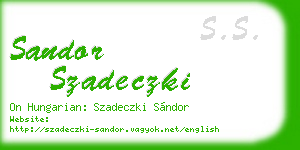 sandor szadeczki business card